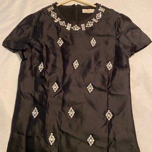 Tory Burch SILK black beaded top
